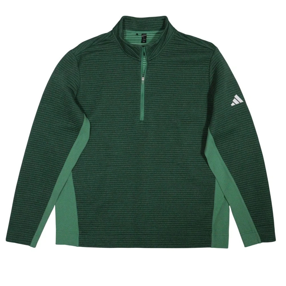 Adidas Quarter Zip Pullover Textured Performance Golf Green Men XL NWOT